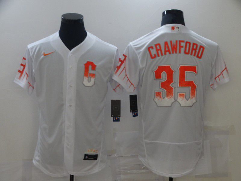 Men San Francisco Giants #35 Crawford City Edition White Elite Nike 2021 MLB Jersey